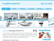 Tablet Screenshot of plumbingwebster.com